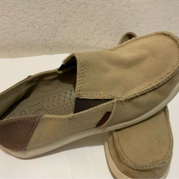 CROCS Sanuk Style Shoes Great Condition Size 5 Tan Beach Boat - Picture 3 of 10